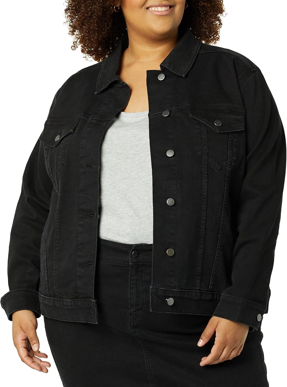 Amazon Essentials Women's Regular-Fit Denim Jean Jacket (Available in Plus Size)